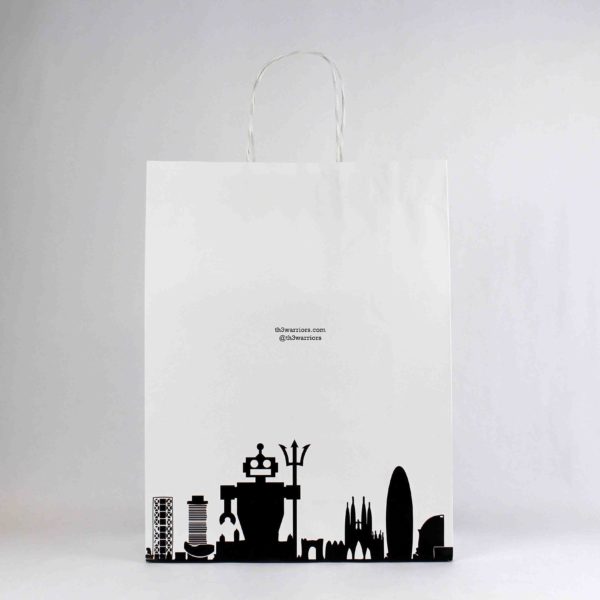 Offset printed twisted handle paper bag