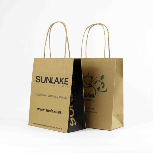 Offset printed twisted handle paper bag