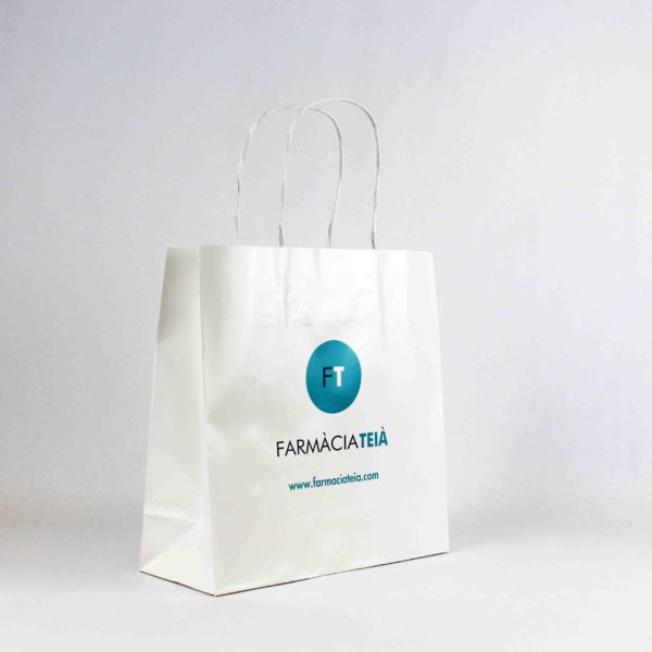 Offset printed twisted handle paper bag